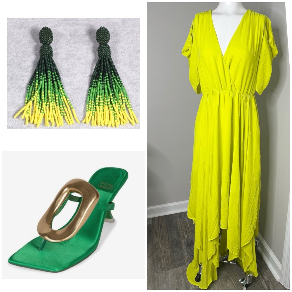 Strut & Bolt NWT bright neon green  maxi Dress- -SMALL